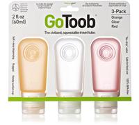 humangear GoToob 3-Pack Travel Bottle Clear/Red/Orange Medium (2oz)