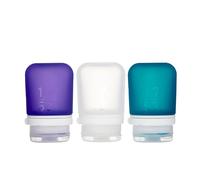 humangear GoToob Travel Bottle with locking cap 3-Pack - Small 53 ml - Clear/Purple/Turquoise, Small