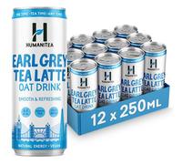 HumaniTea Earl Grey Tea Latte Oat Drink RTD, 250ml x 12 Cans, London Fog Latte, Premium Black Tea with Oat Milk, Ready-to-Drink, Cold Brew | Smooth & Refreshing | Dairy-Free | Vegan | 65kcal per Can