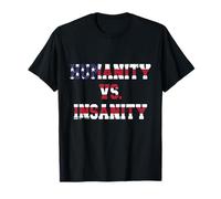 Humanity vs Insanity American Flag Patriotic Quote T-Shirt