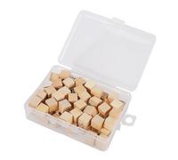 Humanitypd 60pcs Square Wood Decorative Push Pins, Wood Head and Steel Needle Point Thumb Tacks for Photos, Maps and Cork Boards