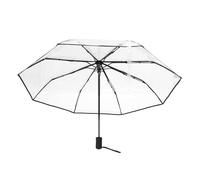 Humanitypd Transparent Umbrella Automatic Umbrella Rain Women Men Auto Umbrella Compact Folding Windproof Style Clear umbrella,Transparent + black border