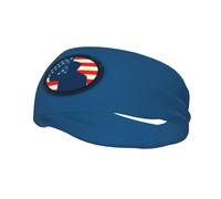 Humanoid Soldier Silhouette with American Flag Headbands Men Women Non Slip Wicking Sports Sweatband for Gym Basketball Yoga Hairbands