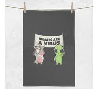 Humans Are A Virus Night Protest Tea Towel