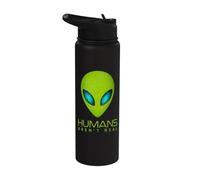 Humans aren't Real Alien Head Science Fiction Space UFO Stainless Steel Insulated Water Bottle