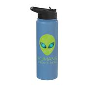 Humans aren't Real Alien Head Science Fiction Space UFO Stainless Steel Insulated Water Bottle