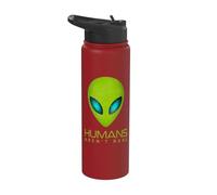 Humans aren't Real Alien Head Science Fiction Space UFO Stainless Steel Insulated Water Bottle