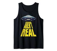 Humans Aren't Real UFO Beaming Funny Absurd Saying Funny UFO Tank Top