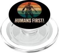 Humans First Anti Artificial Intelligence AI Protest PopSockets PopGrip for MagSafe