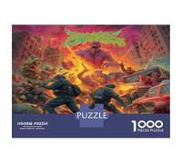 Humans Vs. Monsters Puzzles Fun Details Beautiful Decoration 1000 Piece Infernal Zombie City Jigsaw Puzzles Challenging Games for Adults Kids Family 70x50cm/1000pcs