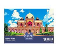 Humayuns Tomb Jigsaw Puzzles Puzzles for Adults Kids. 1000 Pieces Indian Architecture Whimsical Challenge Toy Educational Games Home Decoration for Educational Games Gifts 38x26cm/1000pcs