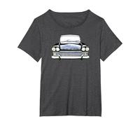 Humber Super Snipe 1960s British Classic car high Contrast T-Shirt, Women's Plus, Dark Heather Grey, 4X