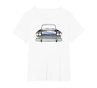 Humber Super Snipe 1960s British Classic car high Contrast T-Shirt, Women's Plus, White, 3X
