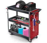 Humberg Workshop Trolley Tool Trolley - 3-Tier with 6 Hooks - Load Capacity up to 300 kg - Steel Aluminium 80 x 35 x 73 cm