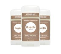 Humble All Natural Deodorant, Aluminum And Paraben Free, Cruelty Free Men And Women Deodorant Unscented 3-Pack