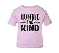 Humble and Kind Statement [BBY5] Short Sleeve Cotton Toddler t Shirt, 3-4 Years, Pastel Pink