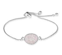 Humble Chic NY Simulated Druzy Chain Bracelet for Women - Boho Stackable Adjustable Bolo Slider Bracelet, One size, metal, no gemstone