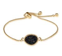 Humble Chic NY Simulated Druzy Chain Bracelet for Women - Boho Stackable Adjustable Bolo Slider Bracelet, M, Metal, no gemstone