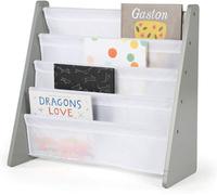 Humble Crew Children's Bookcase Storage Rack With 4 Tiers, Children's Bookrack, Bookshelf, Grey/white