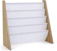 Humble Crew Children's Bookcase Storage Rack With 4 Tiers, Children's Bookrack, Bookshelf, Natural/white