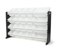 Humble Crew Children's Shelf, Toy Organiser Shelf with 20 Storage Boxes, Espress