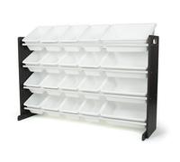 Humble Crew Children's Shelf, Toy Organiser Shelf with 20 Storage Boxes, Espress