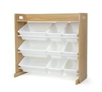 Humble Crew Children's Shelf, Toy Organiser Shelf with 9 Storage Boxes, Natural/