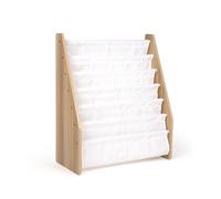 Humble Crew Journey Large Toy Storage Organiser for Children with 9 Collapsible Fabric Storage Bins, Ideal for Storing Toys, Games, Books and Craft Supplies - Natural Wood/White