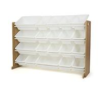 Humble Crew Toy Organizer with 20 Storage Bins, Natural/White