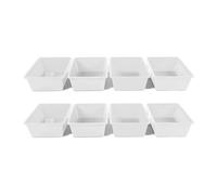 Humble Crew Large Plastic Storage Bins, Set of 8, White