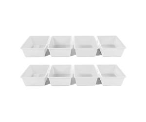 Humble Crew Large Plastic Storage Bins, Set of 8, White