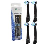 Humble Earth - Replacement Brush Heads Compatible with Oral-B iO Series 2-10 Toothbrush, Soft Bristles (Black - 4 Pack)