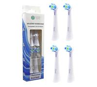 Humble Earth - Replacement Brush Heads Compatible with Oral-B iO Series 2-10 Toothbrush, Soft Bristles (White - 4 Pack)