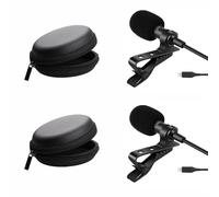 HUMBLE HB-A01 Lavalier Lapel Condenser Mic for iPhone, USB Lightning Microphone for YouTube Vlogging Facebook Interview Livestream Video Recording and All(1.5 Meter) Pack of 2