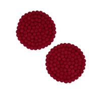 Humble Hilo Handmade Felt Trivet, 7.9 inches, Set of 2 (Burgundy)