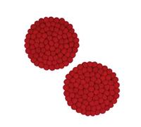 Humble Hilo Handmade Felt Trivet, 7.9 inches, Set of 2 (Red)