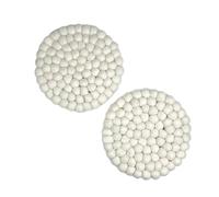 Humble Hilo Handmade Felt Trivet, 7.9 inches, Set of 2 (White)