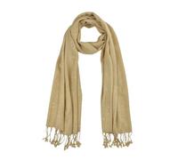 Humble Hilo Handmade Shimmer Thread Scarf or Shawl Large Lightweight Neckscarf Wrap for Women with Metallic Embroidery, Sand/Gold, 80 inches x 24 inches