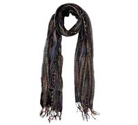 Humble Hilo Multi-Colored Scarf/Shawl for Women Lightweight Head or Neck Scarf, Black Multicolor (S24), One Size Fits All