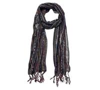 Humble Hilo Multi-Colored Scarf/Shawl for Women Lightweight Head or Neck Scarf, Black Multicolor W23, One Size Fits All