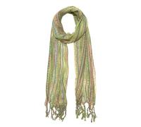 Humble Hilo Multi-Colored Scarf/Shawl for Women Lightweight Head or Neck Scarf, White/Light Green, One Size Fits All