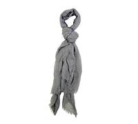 Humble Hilo Womens woven cotton Bohemian style gauze scarf shawl fringed edge, Light Grey, One Size