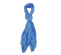 Humble Hilo Womens woven cotton Bohemian style gauze scarf shawl fringed edge, Periwinkle, One Size