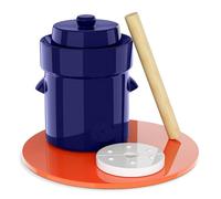 Humble House SAUERKROCK Fermentation Crock with Glazed Weights and Cabbage Tamper,2 Liter (0.5 Gallon) German-Style Water Sealed Jar in Imperial Blue for Fermenting Sauerkaut, Kimchi, Pickles and More