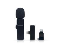 Humble® M13 Omnidirectional Lavalier Wireless Microphone for Type-C & iPhone, Noise Reduction Lapel Mic for YouTube, Vlogging, Singing, Video Recording, Podcast - 1 Transmitter Mic with 1 Receiver