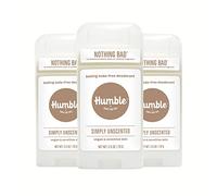 HUMBLE SIMPLE AND TRUE. Humble Brands Aluminium Free Vegan and Cruelty Free Formula for Sensitive Skin Simply Unscented 75ml (Pack of 3)