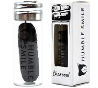 Humble Smile Charcoal Dental Floss, Recyclable Glass Container, Peppermint Flavor, 30 Meters