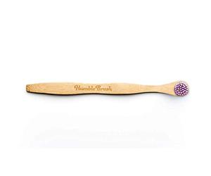 Humble Tongue Scraper Bambus Tongue Brush for Adults Ultra-Soft Purple 4 pcs.