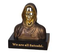 HumblePleb Handmade 6" BTC Satoshi Nakamoto Figure Resin Bitcoin Statue Bronze Finish Gift for Bitcoiners