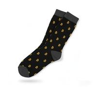 HumblePleb Men's Bitcoin Socks - Crypto BTC Novelty Crew Socks, Funny Cotton Sock for Men, Cryptocurrency Gift Idea, Black, One Size